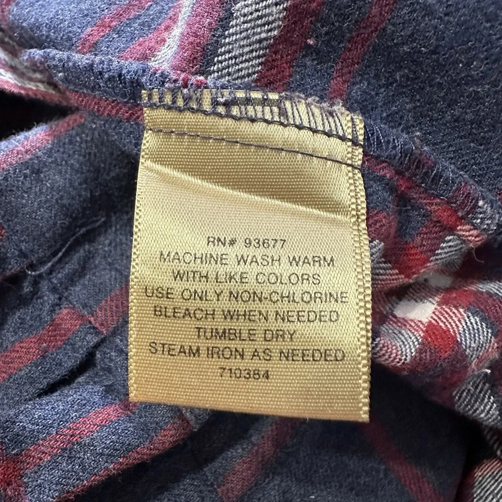 Foundry Flannel Mens 2XLT Long Sleeve Button Down Shirt Plaid Red Blue